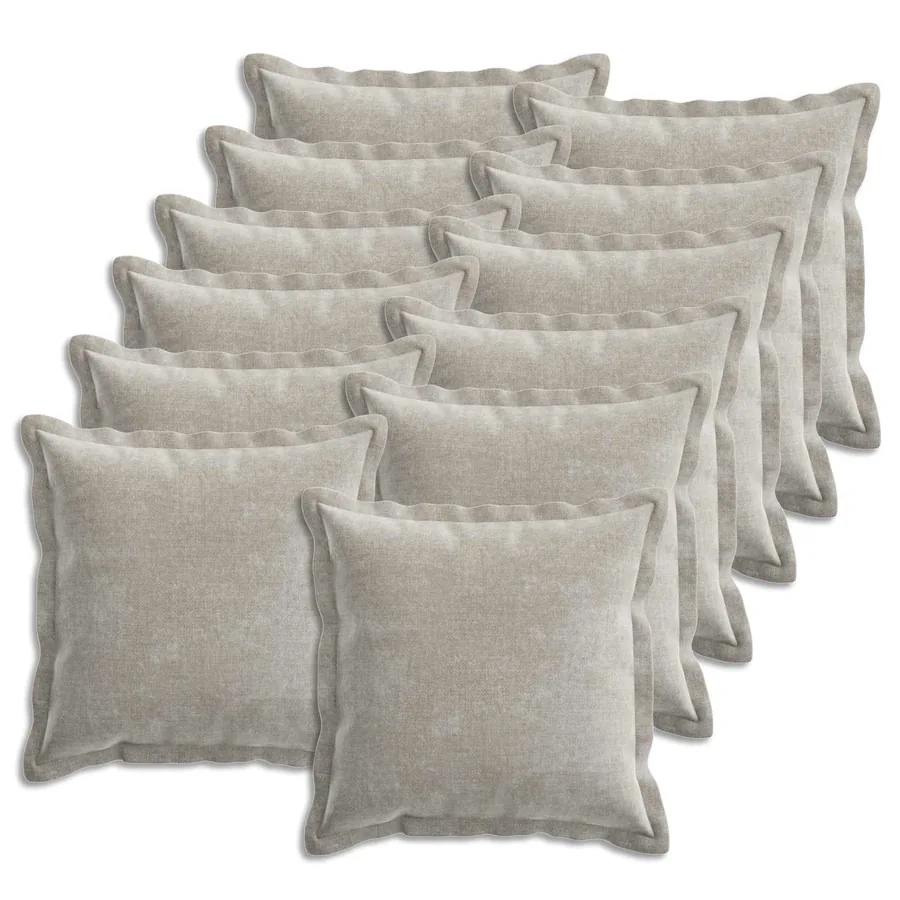 Housse de coussin 12 pcs HOUTEN Gris clair 50 x 50 cm