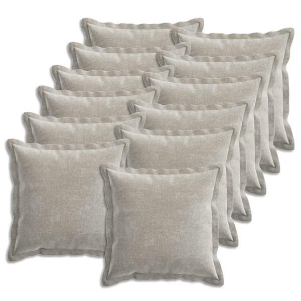 Housse de coussin 12 pcs HOUTEN Gris clair 50 x 50 cm
