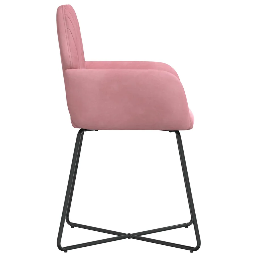 Chaises de salle à manger 4 pcs Velours Rose 55 x 50 x 84 cm - 4