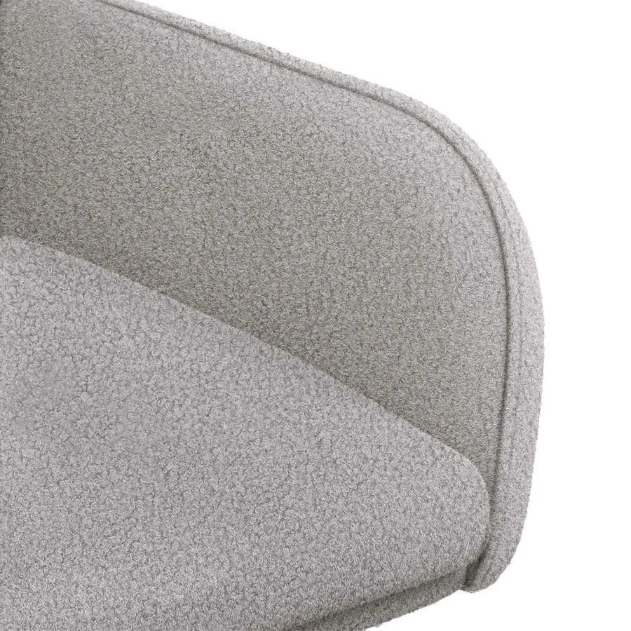 Chaises de salle à manger 4 pcs Bouclé Gris clair - 6