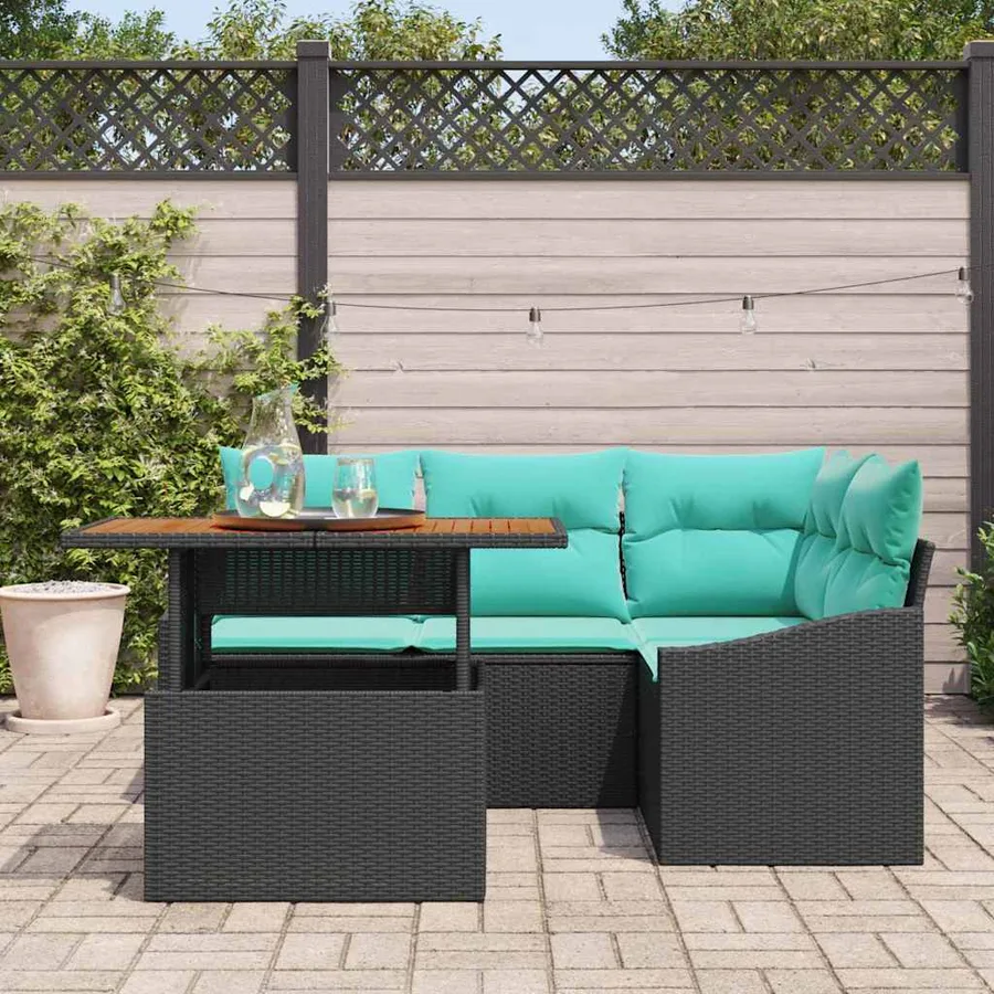 Ensemble de canapé de jardin 5 pc 4-Nombre de places - 3