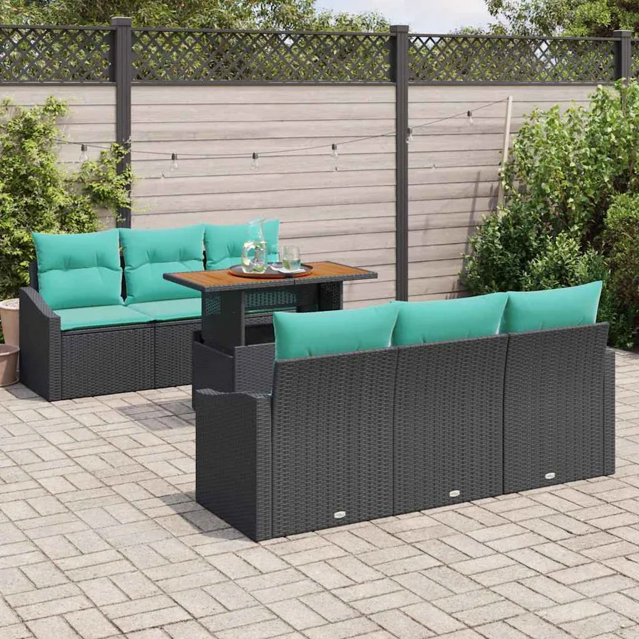 Ensemble de canapé de jardin 7 pc 6-Nombre de places - 3