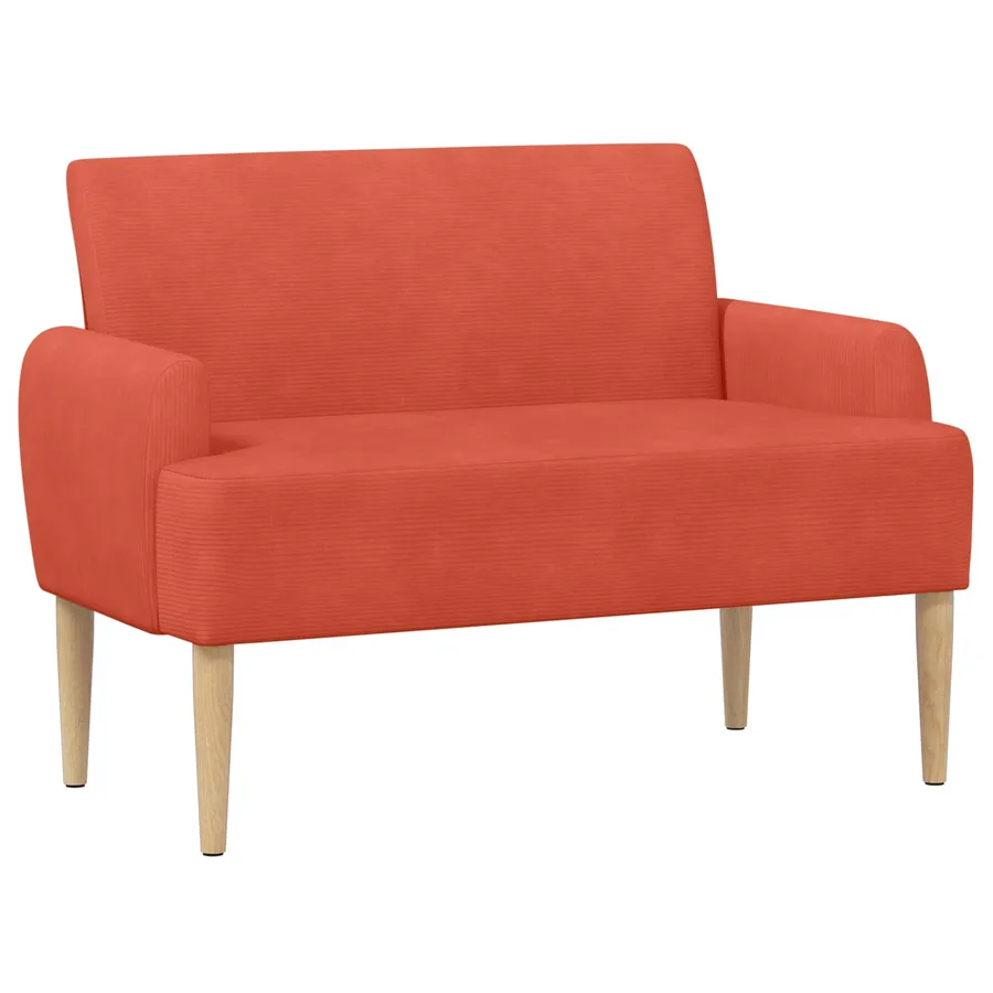 Canapé love seat avec capitonnage en boutons Rouge orange - 2