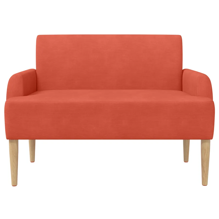 Canapé love seat avec capitonnage en boutons Rouge orange - 3