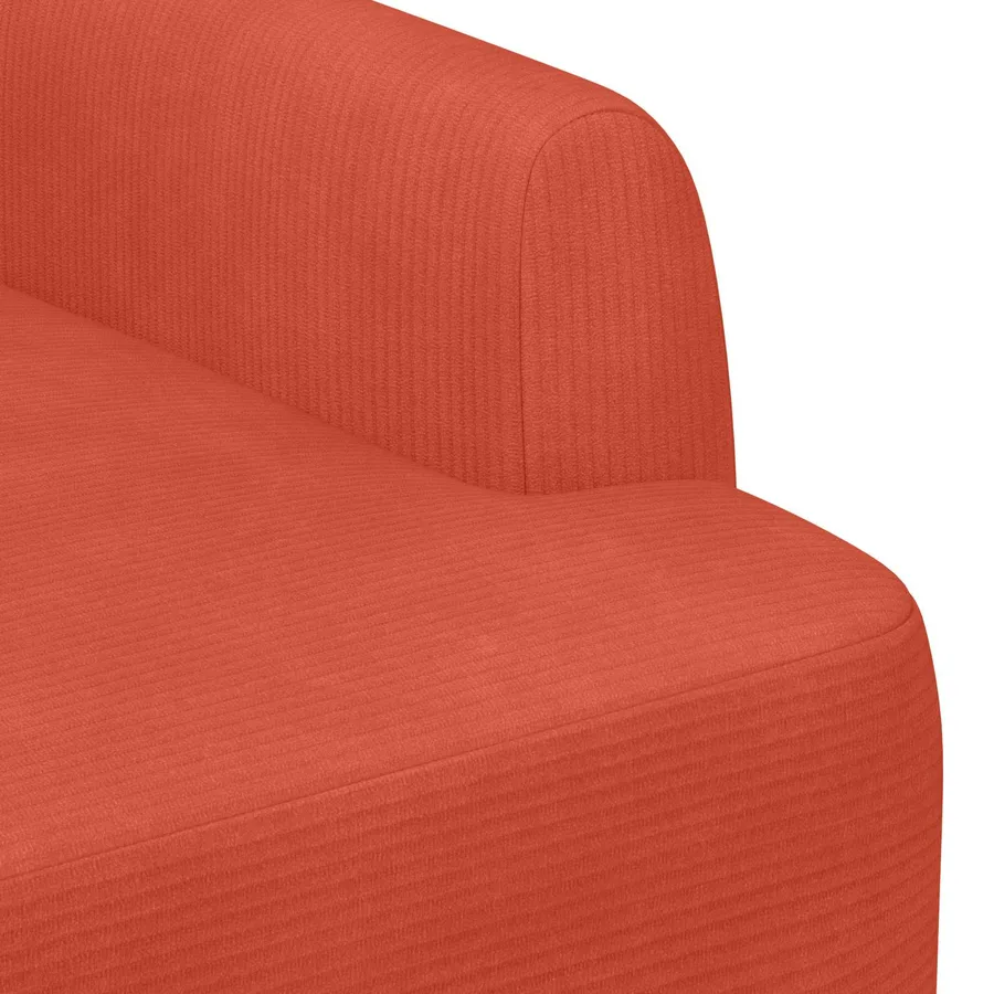 Canapé love seat avec capitonnage en boutons Rouge orange - 6