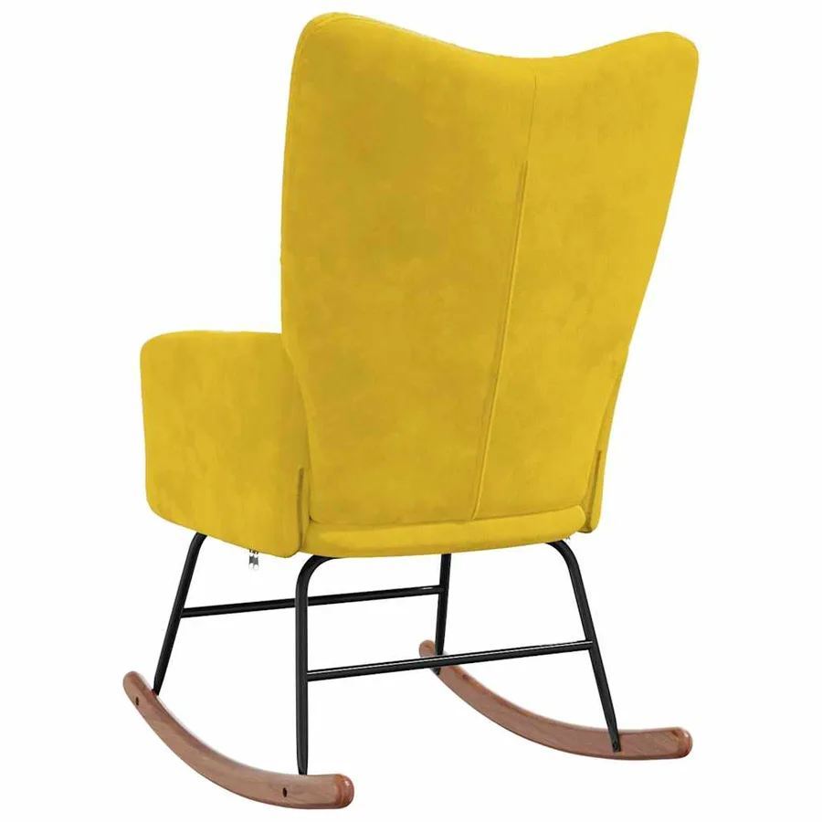 Chaise à bascule Jaune moutarde Velours - 6