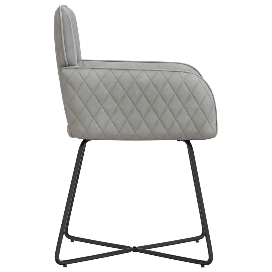 Chaises de salle à manger 2 pcs Velours Gris clair - 4