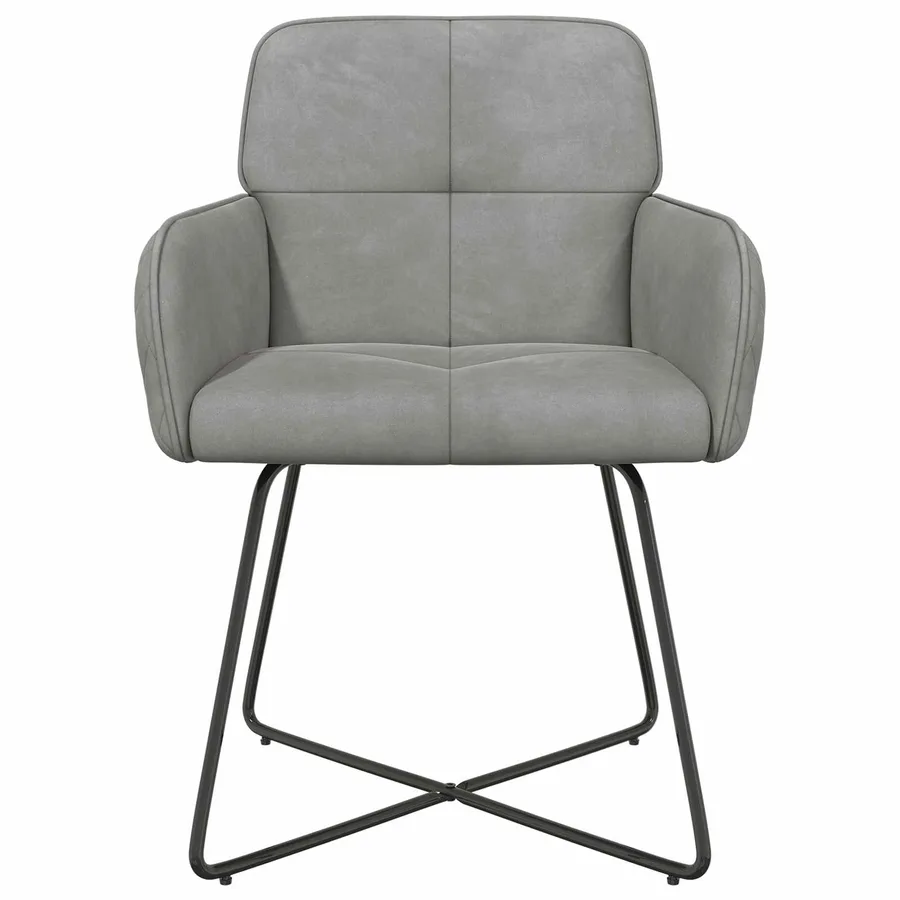 Chaises de salle à manger 6 pcs Velours Gris clair - 3
