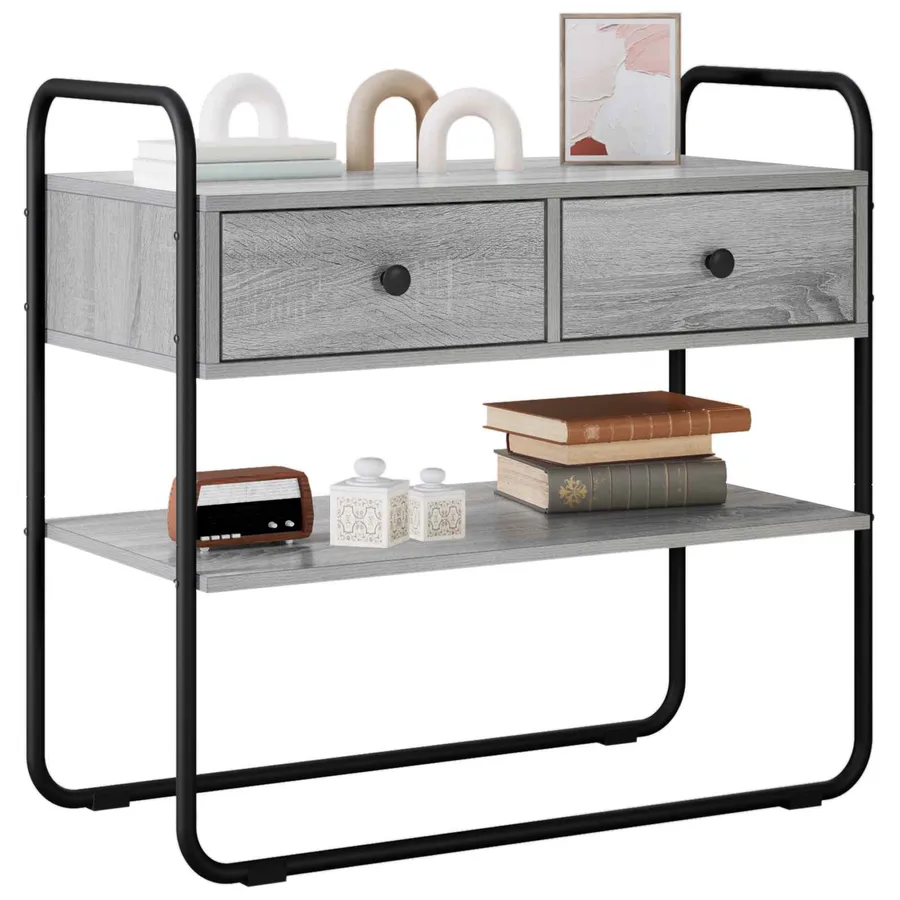 Table console Sonoma gris 80 x 40 x 75 cm Bois d'ingénierie - 3
