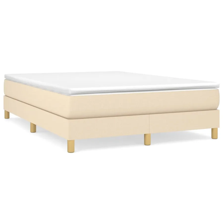 Sommier à lattes de lit avec matelas Crème 140x200 cm Tissu - 2