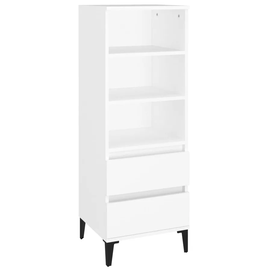 Buffet haut Blanc 40x36x110 cm Bois d'ingénierie - 2