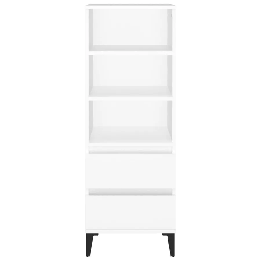 Buffet haut Blanc 40x36x110 cm Bois d'ingénierie - 3