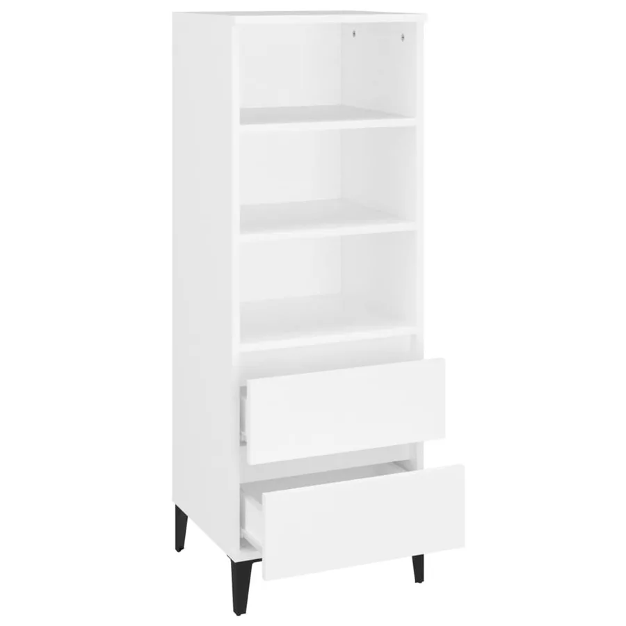 Buffet haut Blanc 40x36x110 cm Bois d'ingénierie - 4