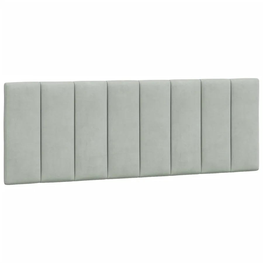 Coussin de tête de lit Hanko gris clair 137 cm velours - 2