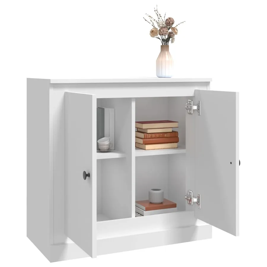 Buffet blanc 70x35,5x67,5 cm bois d'ingénierie - 5