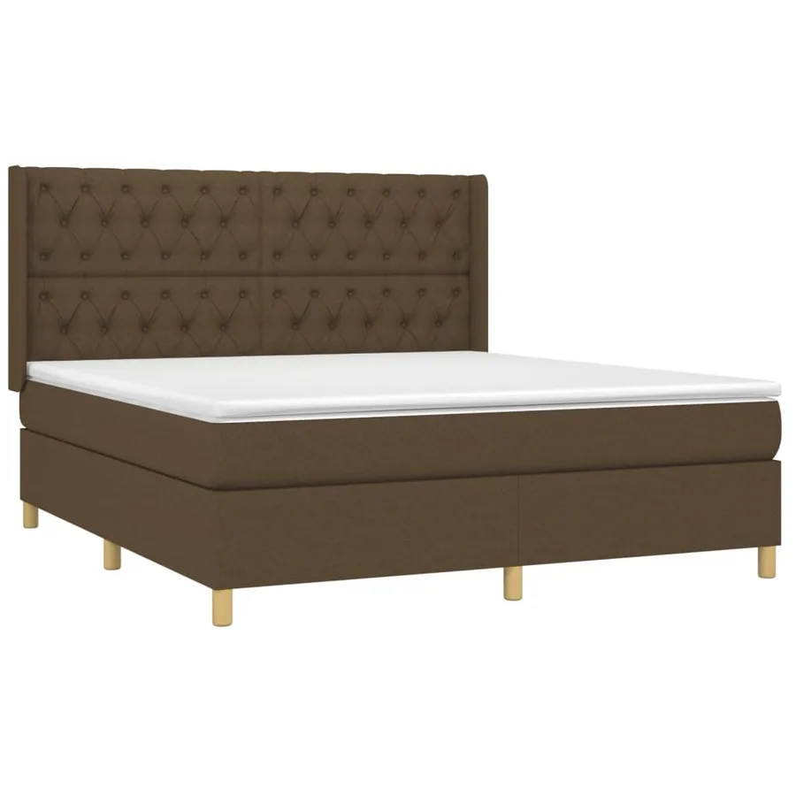 Sommier à lattes de lit avec matelas Marron foncé 160x200 cm - 3