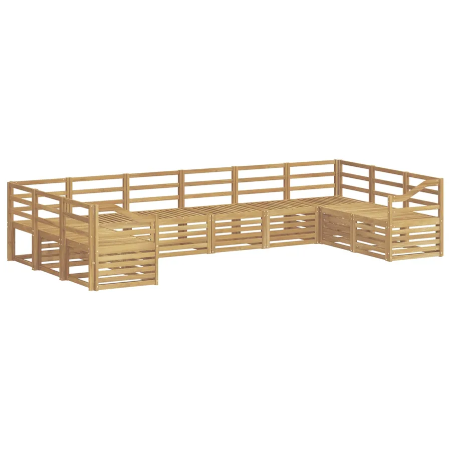Ensemble de canapés d'extérieur 10 pcs Blanc - 2