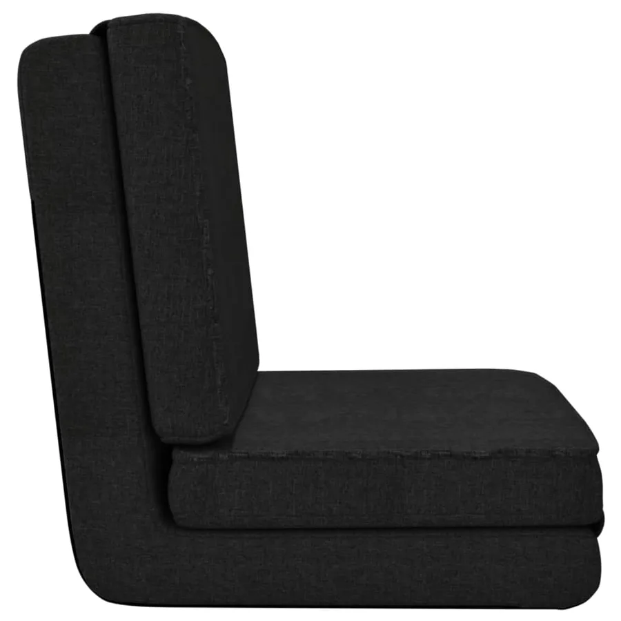 Chaise pliable de sol Noir Tissu - 4