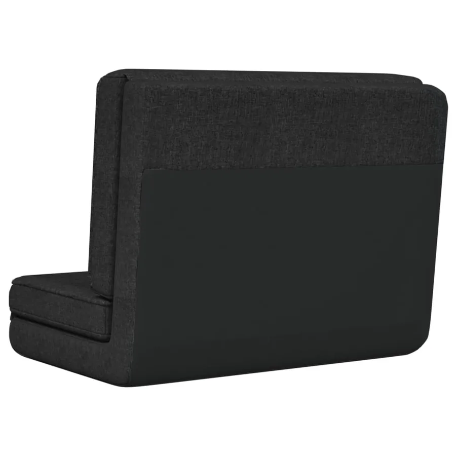 Chaise pliable de sol Noir Tissu - 5