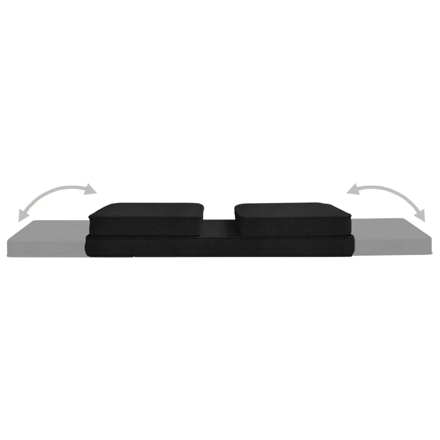 Chaise pliable de sol Noir Tissu - 8