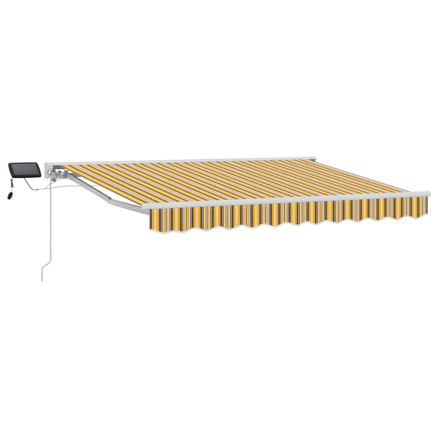 Cadre de store manuel avec LEDs Jaune, Gris et Blanc 2,5 x 2 m - 2