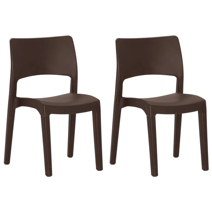 Chaises de jardin lot de 2 Moka Polypropylène - 2