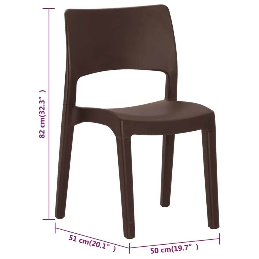 Chaises de jardin lot de 2 Moka Polypropylène - 9