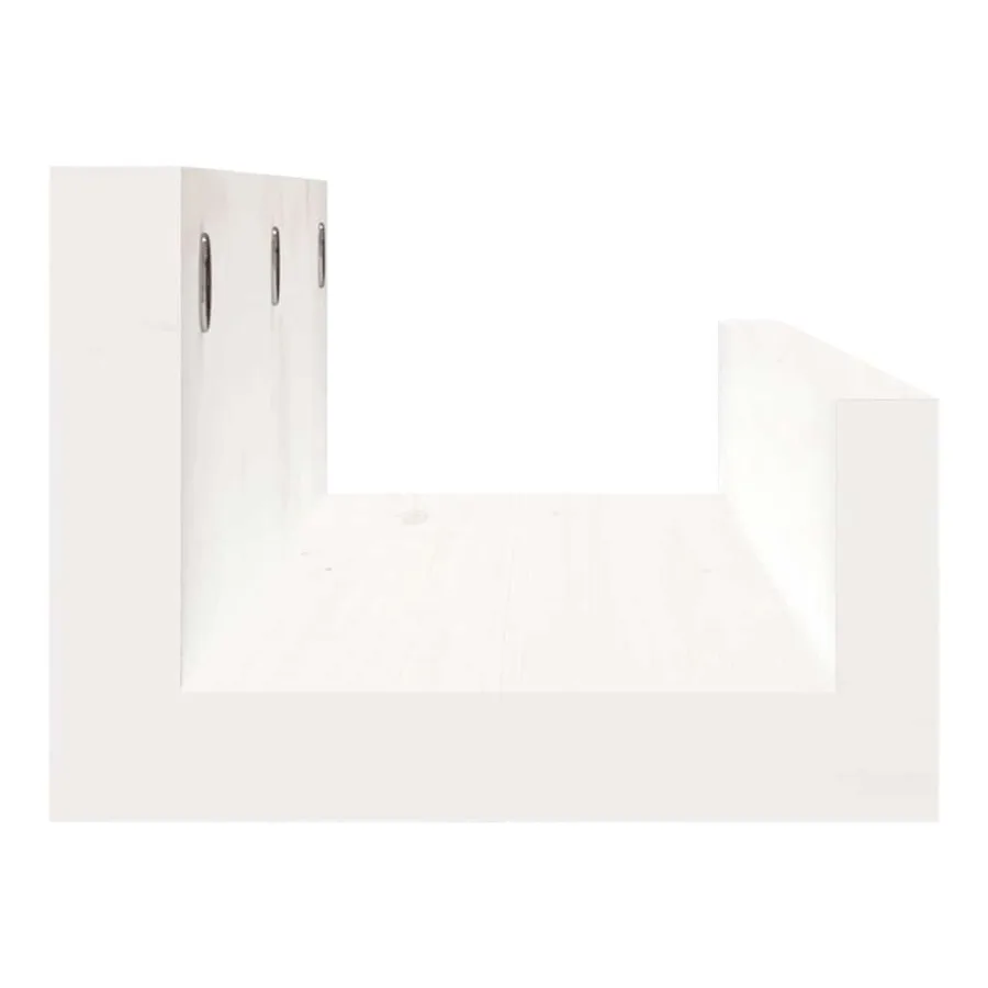 Étagères murales 2 pcs Blanc 50x12x9 cm Bois de pin massif - 5