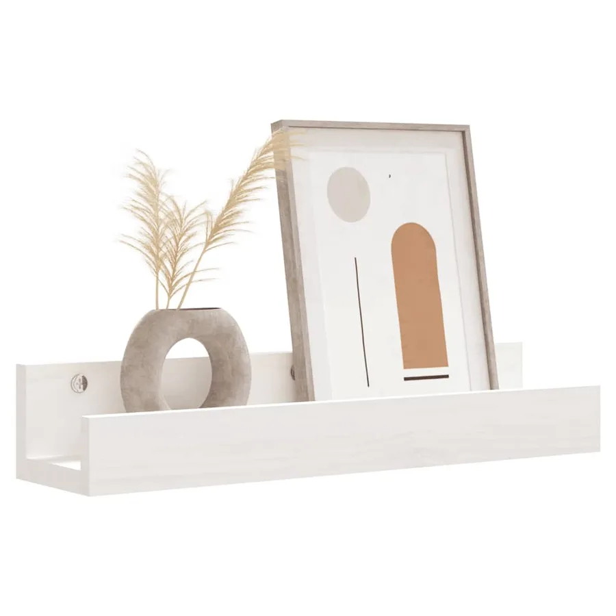 Étagères murales 2 pcs Blanc 50x12x9 cm Bois de pin massif - 7