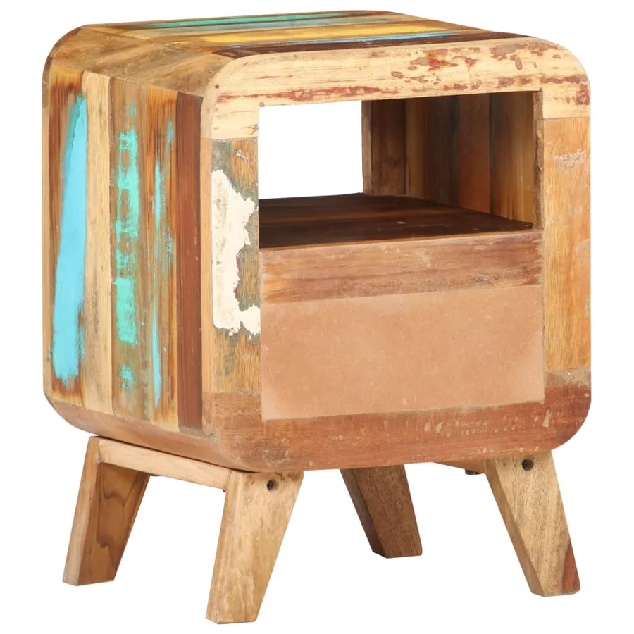 Table de chevet 30x30x41 cm Bois de récupération massif - 3