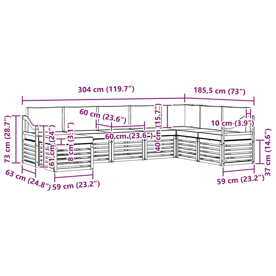 Ensemble de canapés d'extérieur 8 pcs Blanc et anthracite - 7