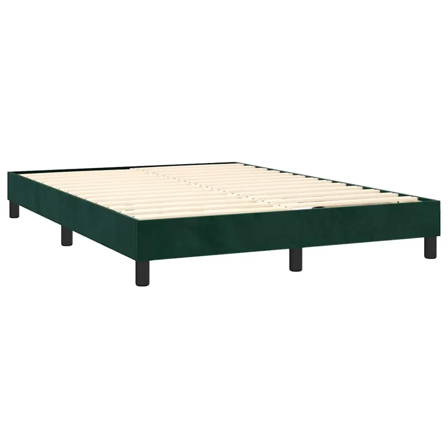 Sommier à lattes de lit avec matelas LED Vert foncé 140x190 cm - 4