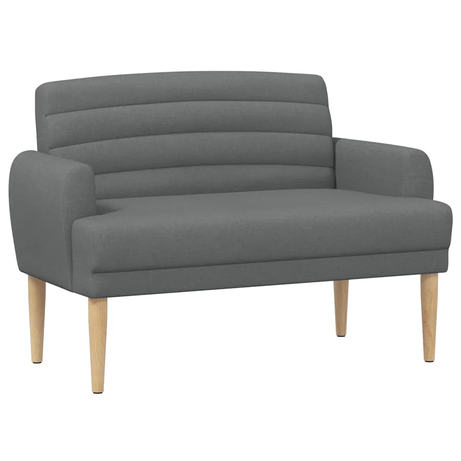 Canapé love seat avec capitonnage en boutons Gris foncé Tissu - 2