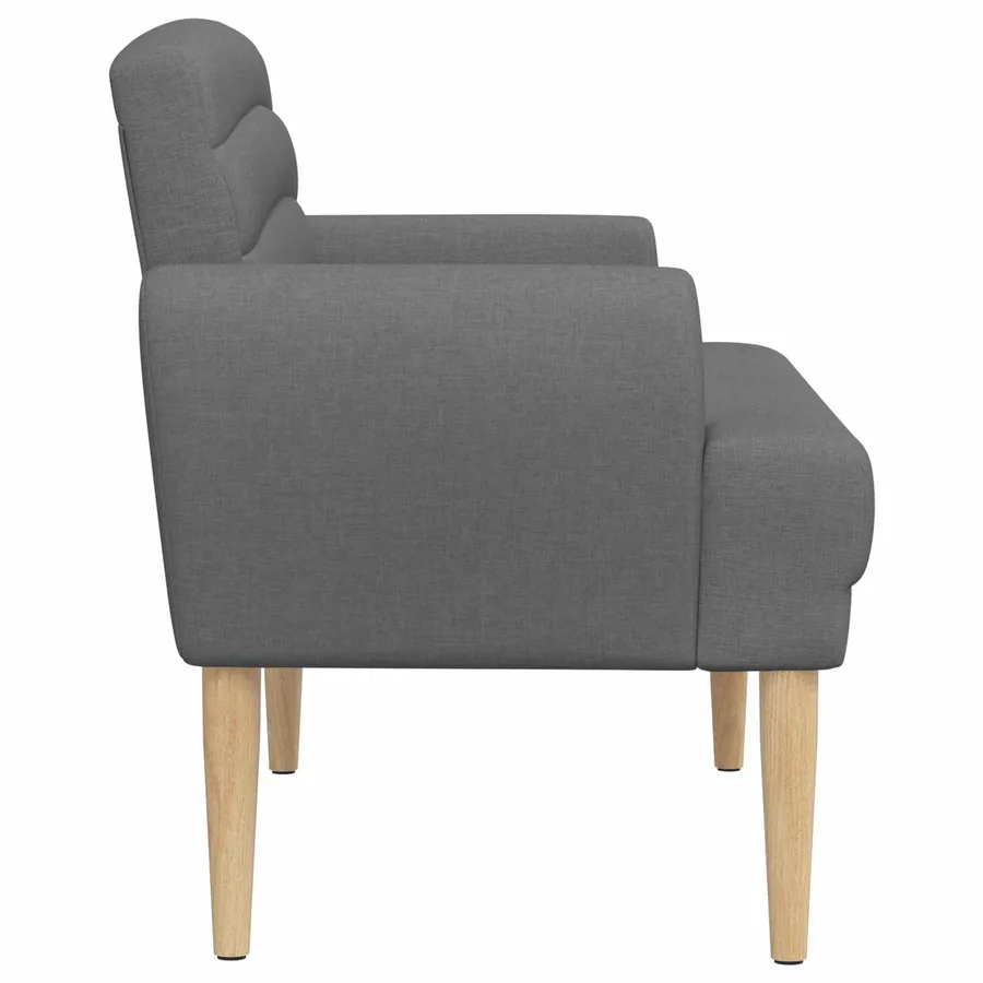 Canapé love seat avec capitonnage en boutons Gris foncé Tissu - 4