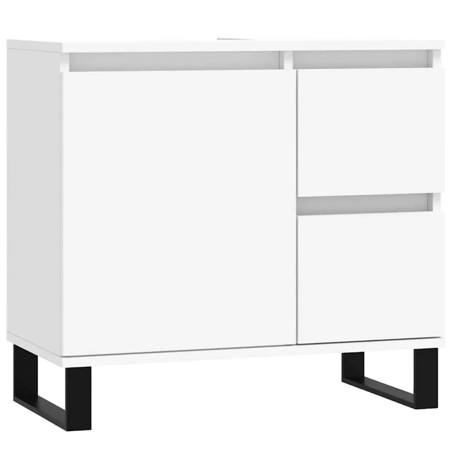 Armoire de salle de bain blanc 65x33x60 cm bois d'ingénierie - 2