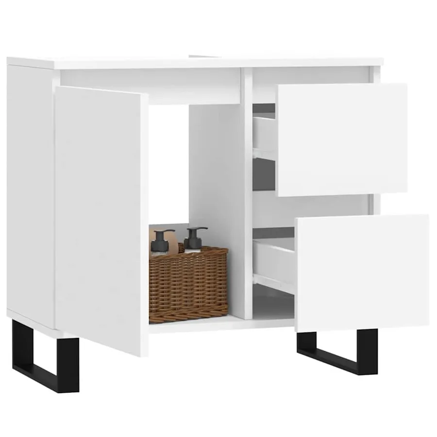 Armoire de salle de bain blanc 65x33x60 cm bois d'ingénierie - 3
