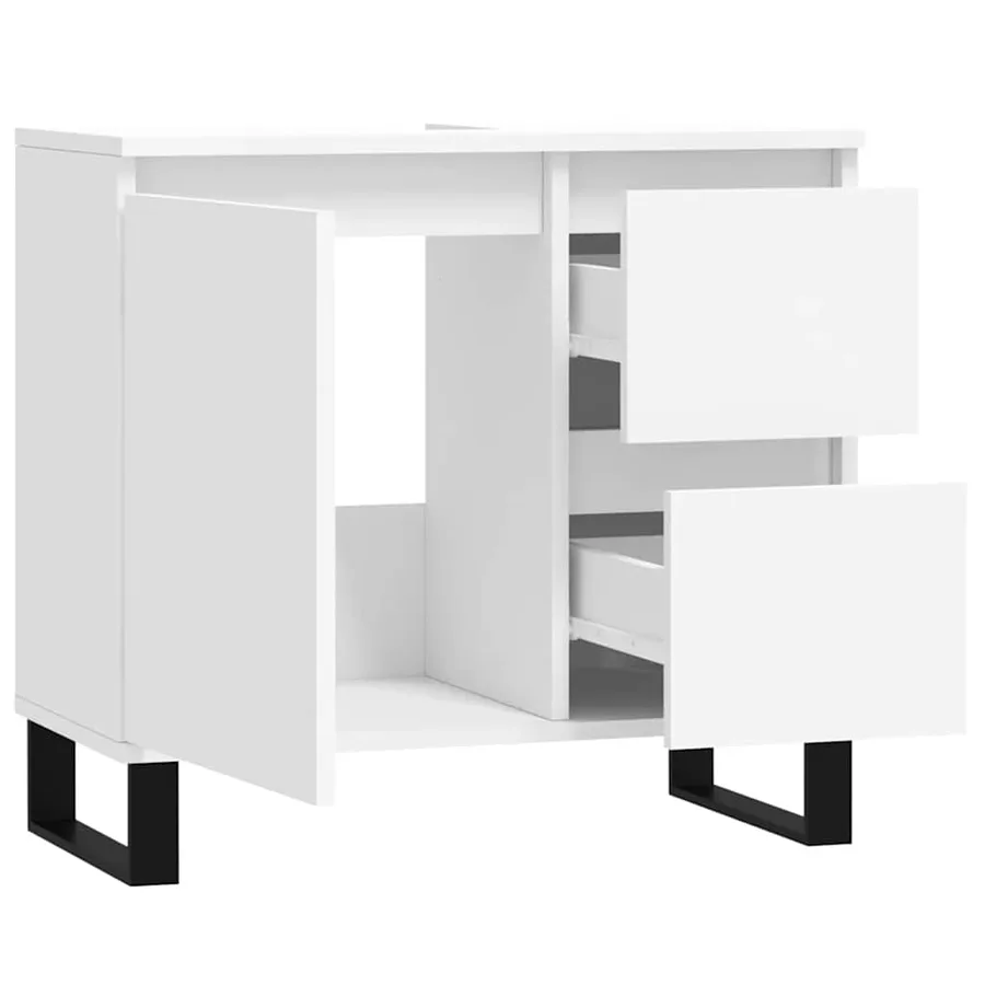 Armoire de salle de bain blanc 65x33x60 cm bois d'ingénierie - 5