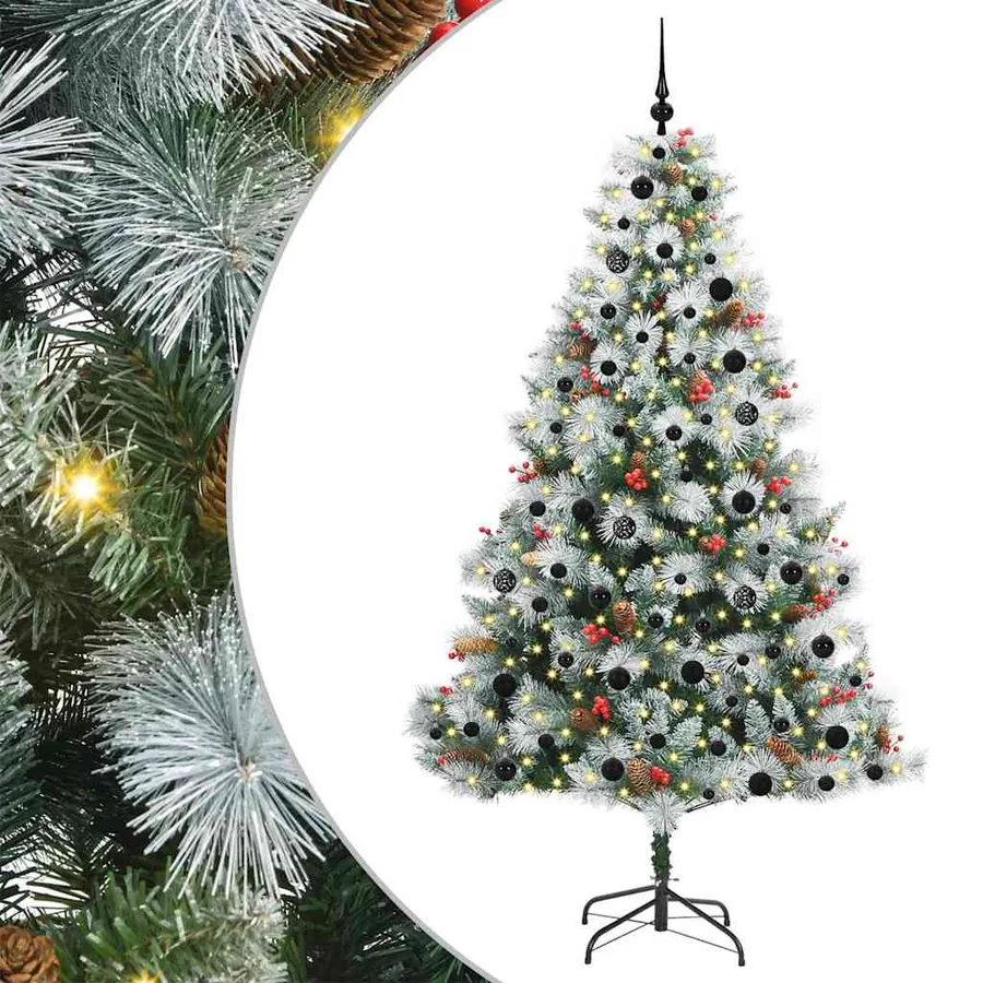 Sapin de Noël artificiel Vert et blanc 210 cm - 2