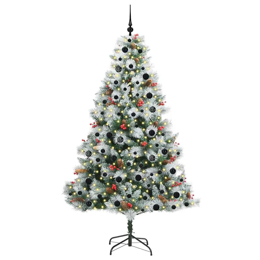 Sapin de Noël artificiel Vert et blanc 210 cm - 3