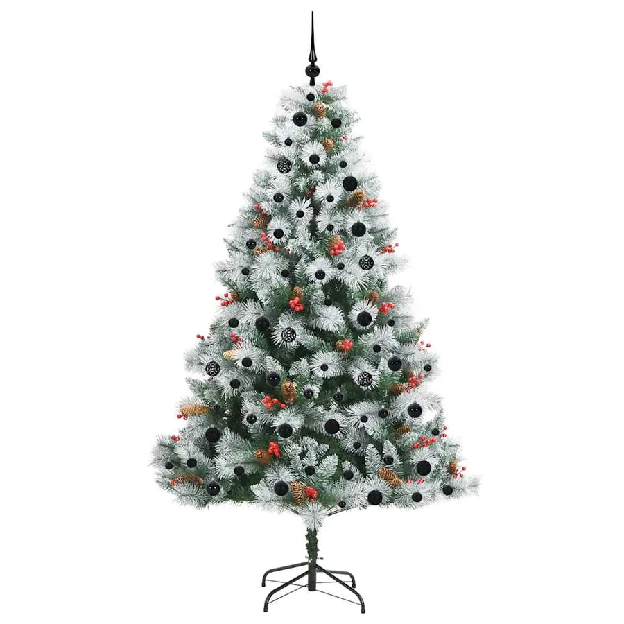 Sapin de Noël artificiel Vert et blanc 210 cm - 4