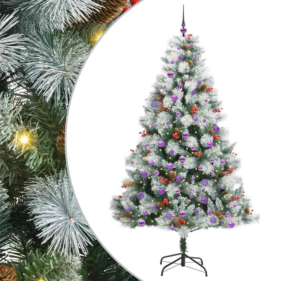 Sapin de Noël artificiel Vert et blanc 210 cm - 2