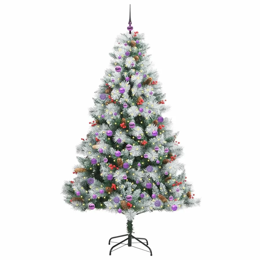 Sapin de Noël artificiel Vert et blanc 210 cm - 3