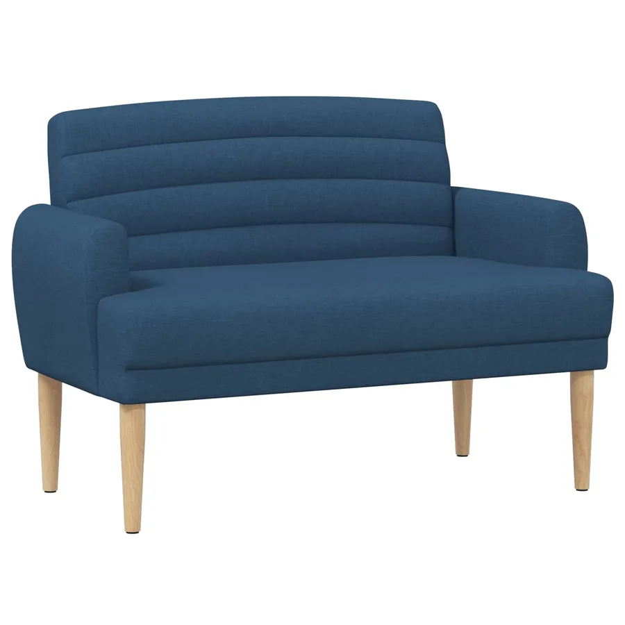 Canapé love seat avec capitonnage en boutons Bleu Tissu - 2