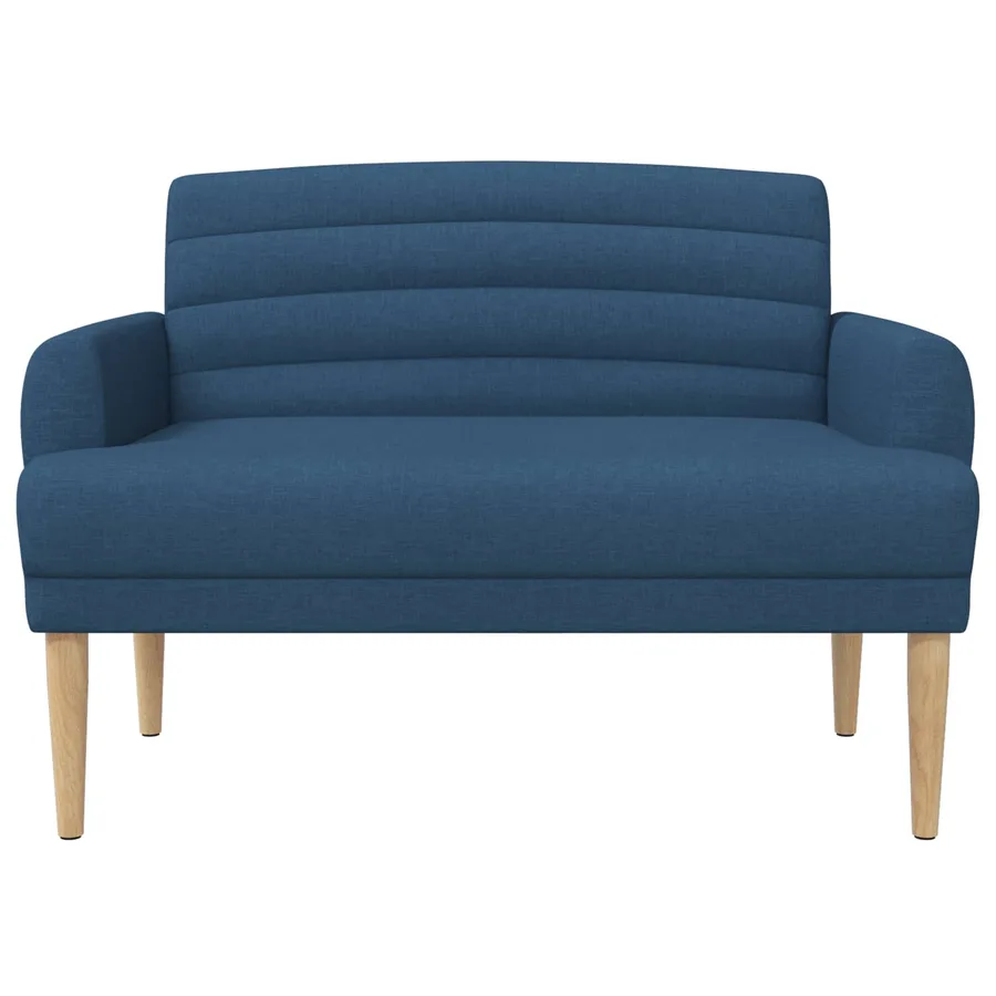 Canapé love seat avec capitonnage en boutons Bleu Tissu - 3