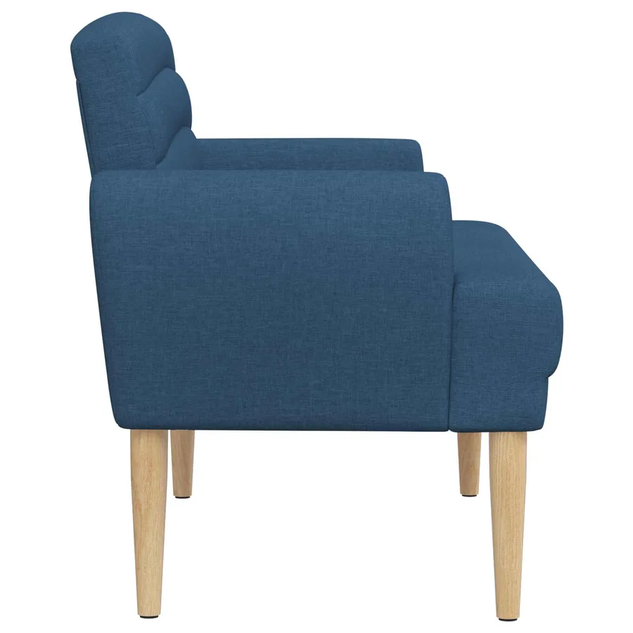 Canapé love seat avec capitonnage en boutons Bleu Tissu - 4
