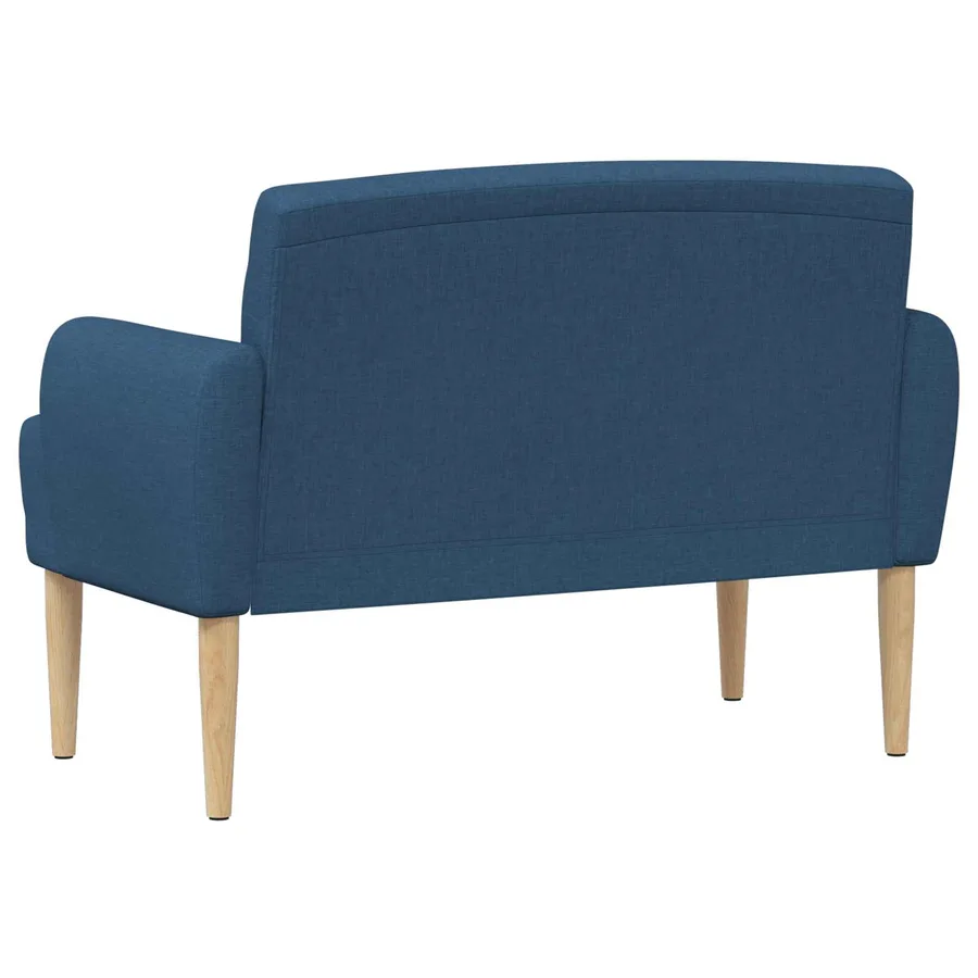 Canapé love seat avec capitonnage en boutons Bleu Tissu - 5