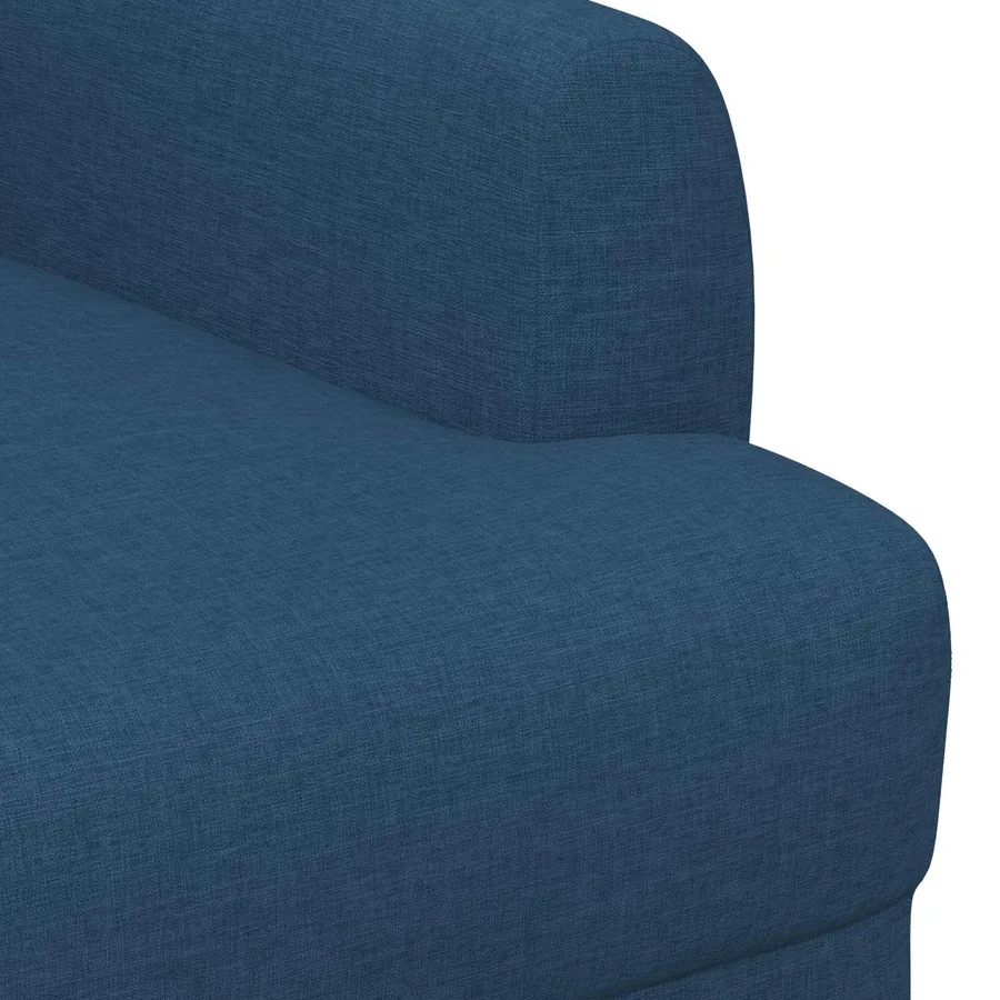 Canapé love seat avec capitonnage en boutons Bleu Tissu - 6