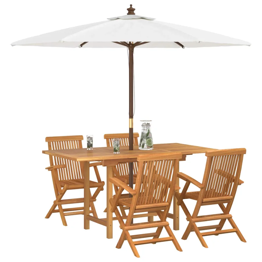 Ensemble de salle à manger pour jardin 5 pcs Marron - 2