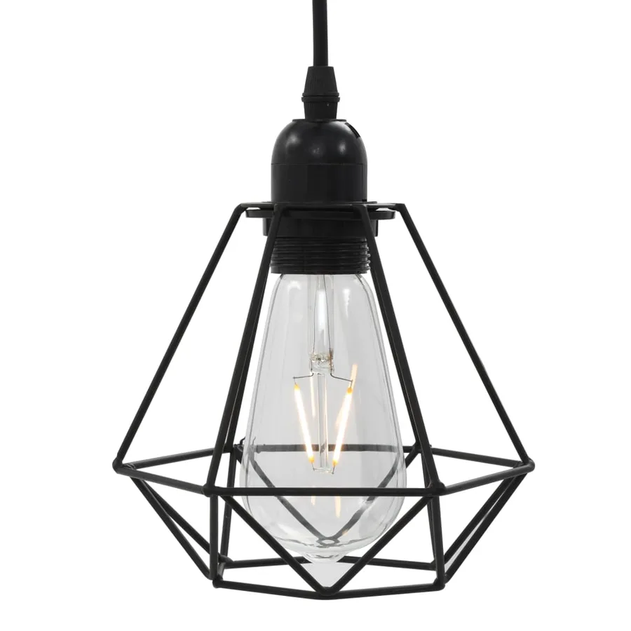 Plafonnier avec design de diamant Noir 3 ampoules E27 - 5