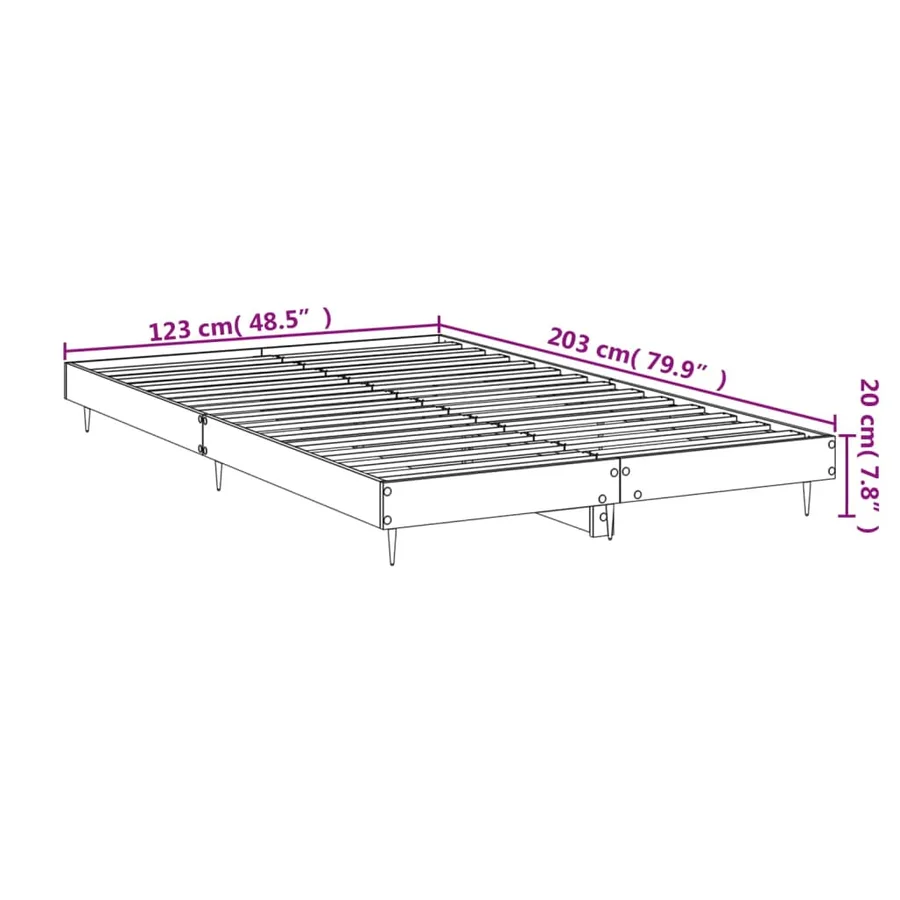 Cadre de lit sans matelas blanc 120x200 cm bois ingénierie - 10